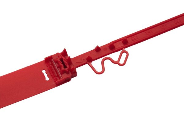 Охранная пластиковая пломба Акула-М3 для мешков красная замок