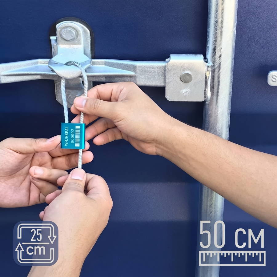 Силова тросова пломба 50 см Ø 2,5 мм відстань між об'єктами до 25 см Силова тросова пломба 50 см Ø 2,5 мм відстань між об'єктами до 25 см