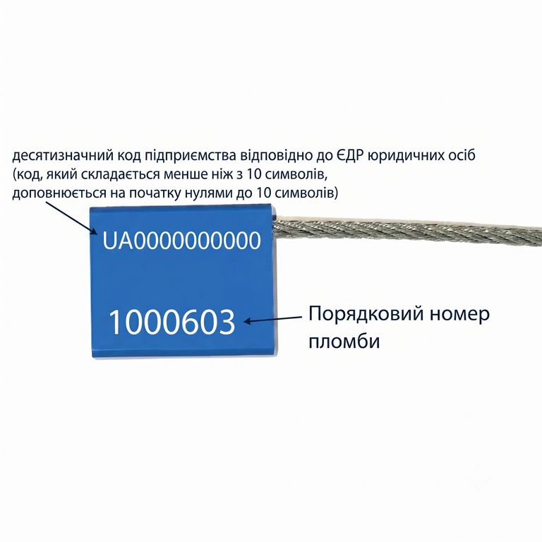 Тросова пломба 2,5мм x 50 см High security seals 17712 с маркировкой рамках режима упрощения NCTS _ Таможенного безвиза_ Тросова пломба 2,5мм x 50 см High security seals 17712 с маркировкой рамках режима упрощения NCTS _ Таможенного безвиза_