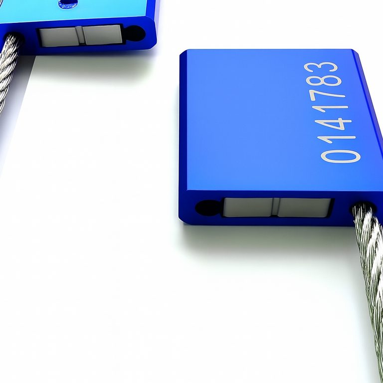 Тросова пломба 2,5мм x 50 см (блакитна) две Тросова пломба 2,5мм x 50 см (блакитна)