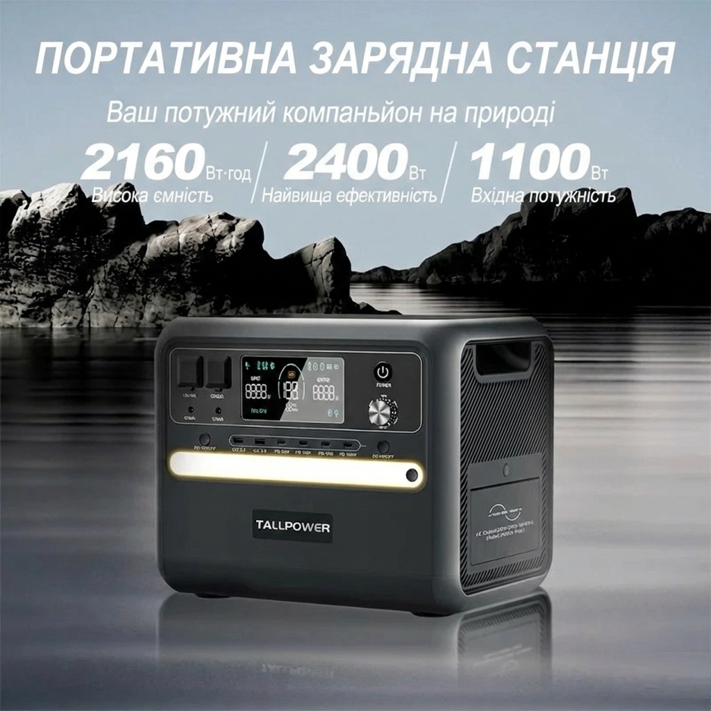 Зарядна станція TALLPOWER V2400 (2400 Вт / 2160 Вт·год, LiFePO4) 6 Зарядна станція TALLPOWER V2400 2400W 2160Wh